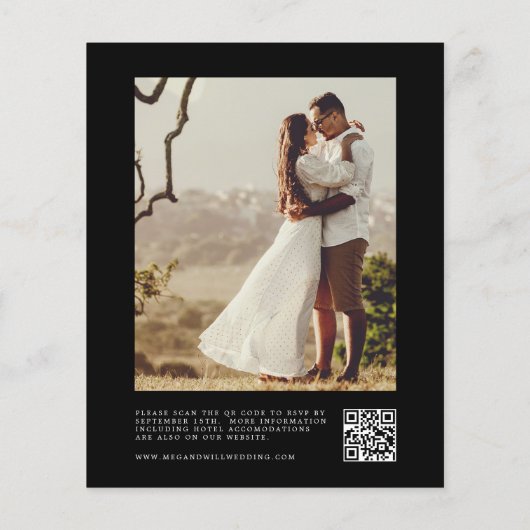 Papier Script photo bon marché QR Code Mariage noir (Dos)