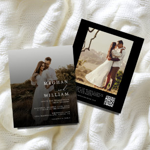 Papier Script photo bon marché QR Code Mariage noir