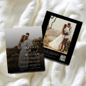 Papier Script photo bon marché QR Code Mariage noir