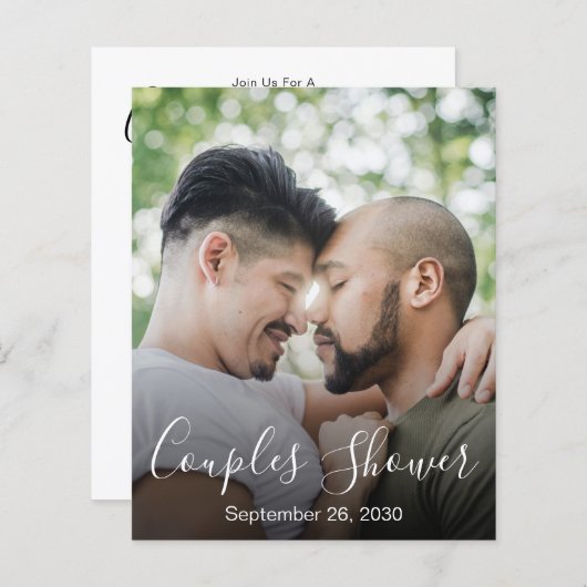 Papier Script photo moderne budget LGBTQ Couples Douche (Devant / Derrière)