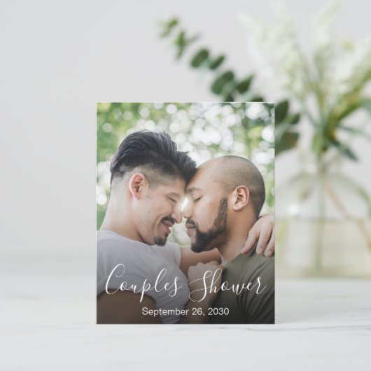 Papier Script photo moderne budget LGBTQ Couples Douche (Debout devant)