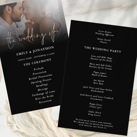 PAPIER | Script Photo Overlay Wedding Program Zwar Flyer