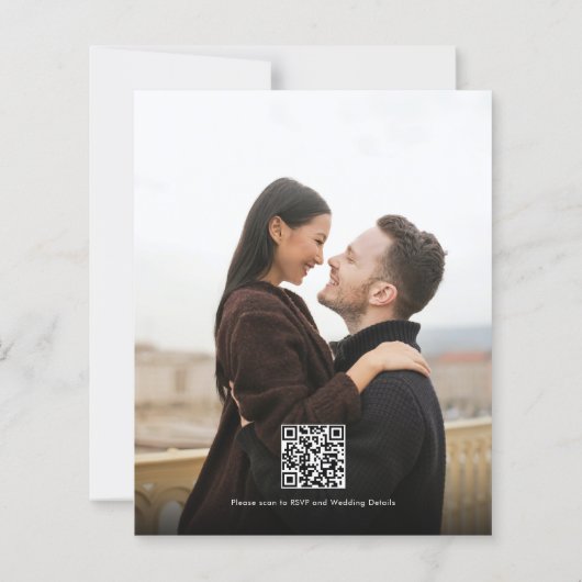 Papier Script romantique BUDGET Photo QR Code Mariage (Dos)
