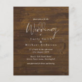 Papier Script rustique Country Grange Woodland Mariage Bu (Devant)
