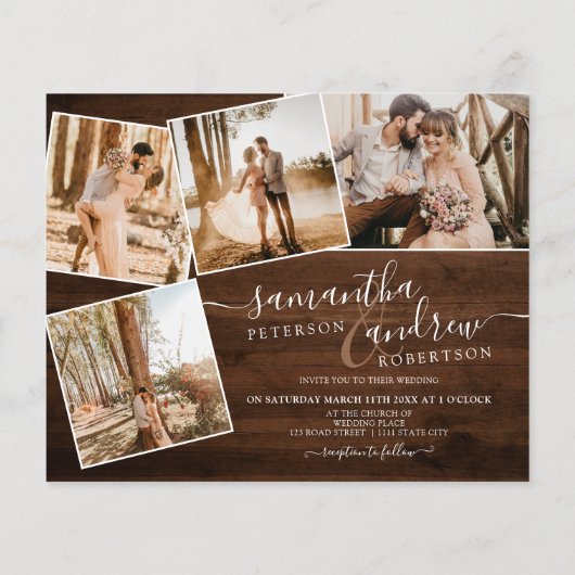 Papier Script rustique en bois brun 5 photos budget maria (Dos)