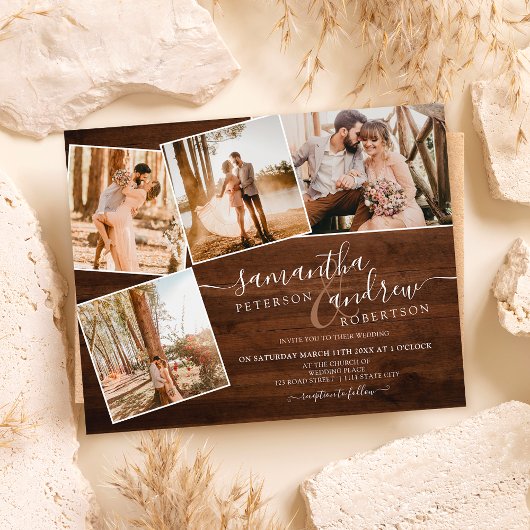 Papier Script rustique en bois brun 5 photos budget maria