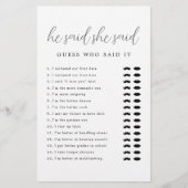 Papier Script Rustique Il A Dit Qu'Elle A Dit Fête des ma (Devant)