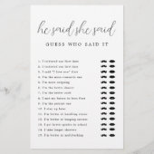 Papier Script Rustique Il A Dit Qu'Elle A Dit Fête des ma (Dos)