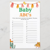 Papier Script Taco mexicain Baby Abc jeu de baby shower (Devant)