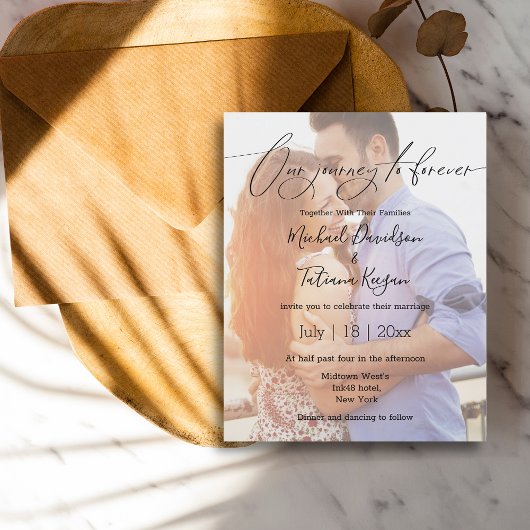Papier Script Whimsical, superposition faire-part de mari