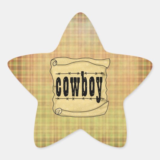 Papier Scroll Cowboy Star Stickers (Voorkant)