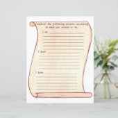 Papier Scroll, je suis, je sens, je sais, bordé de feuill (Debout devant)