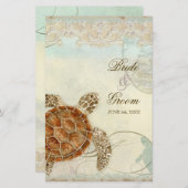 Papier Sea Turtle Modern Coastal Ocean Beach Swirls (Devant / Derrière)