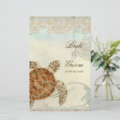 Papier Sea Turtle Modern Coastal Ocean Beach Swirls (Debout devant)