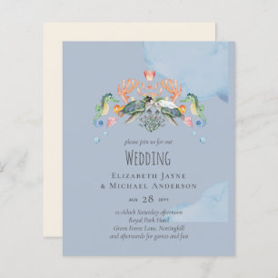 Papier Sea Turtle Wedding Featuring Bride and Groom