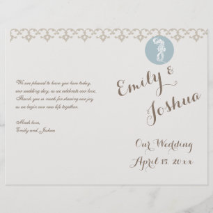 Papier Seahorse Bleu Classique Nautique Élégant