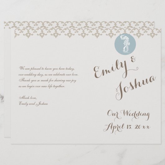 Papier Seahorse Bleu Classique Nautique Élégant (Devant / Derrière)