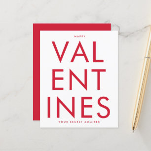 Papier Secret Admirer RED WHITE FUN HEART personnalisé HA