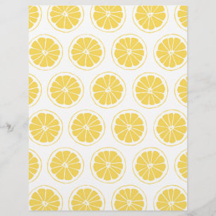 Papier Segments de tranche de citron jaune brillant