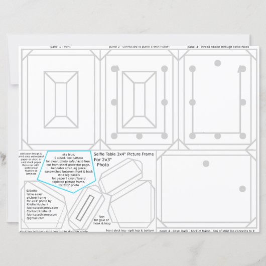 Papier Selfie Picture Frame For 2x3 Photo Printable or (Devant)