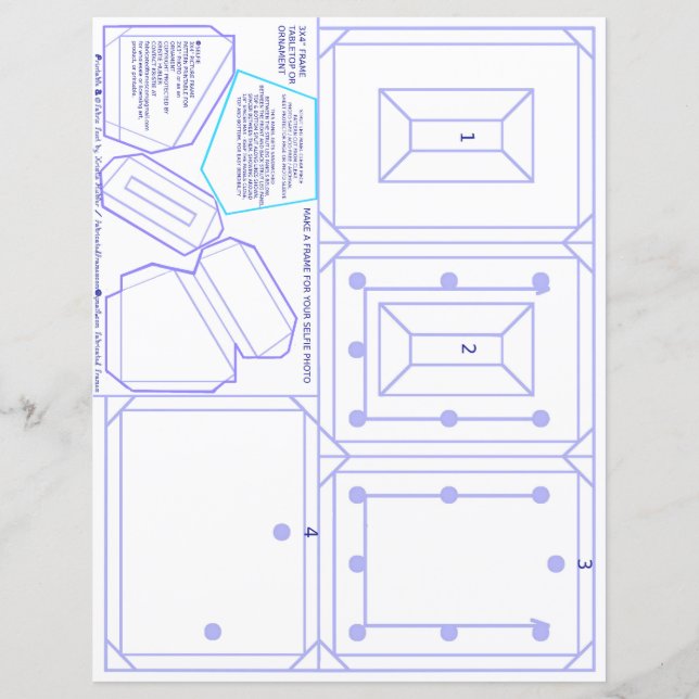 Papier Selfie Table Frame Motif pour 2x3" Photo Craft (Devant)