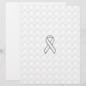 Papier Sensibilisation moderne au ruban blanc sur les chè (Devant / Derrière)