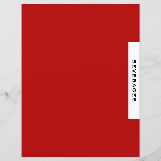 Papier Séparateur de recettes | Boissons | Red Black & Wh (Devant)