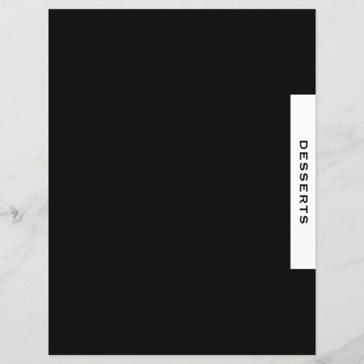 Papier Séparateur de recettes | Desserts | Noir et Blanc (Devant)