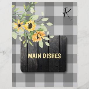 Papier Séparateur organisateur de recettes rustique à pla