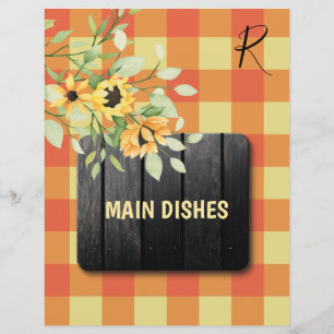 Papier Séparateur organisateur de recettes rustique à pla