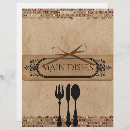 Papier Séparateurs de Recette Faite Maison (Devant / Derrière)