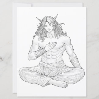 Papier Serene Elf Warrior | Fantasy Anime Character Art