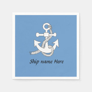 Papier servet - Anchor met scheepsnaam
