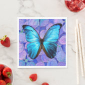 Papier servet blauwe vlinder/hortensia (Insitu)