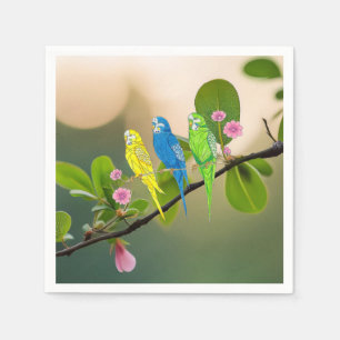 Papier servet Budgies