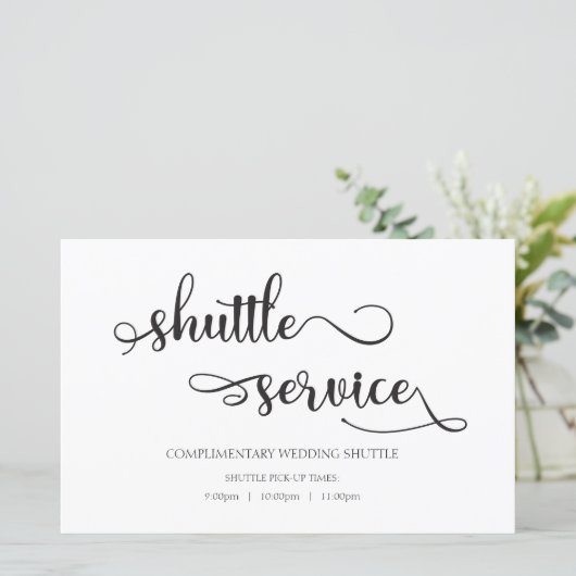 Papier Service de navette Mariage noir blanc (Debout devant)