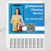 Papier Service de nettoyage de code QR Circulaire d'enlèv (Devant / Derrière)