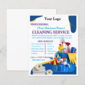 Papier Service de nettoyage de maison moderne bleu Modifi (Devant / Derrière)