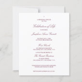 Papier Service de souvenir de photos funéraires roses Che (Dos)