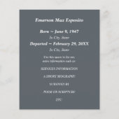 Papier service funèbre en souvenir affectueux (Dos)