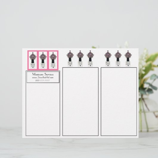 Papier Services de manucure à trois volets (Debout devant)