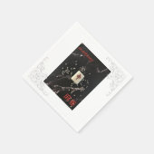 Papier serviette asiatique en mahjong avec le Dragon Roug (Coin)