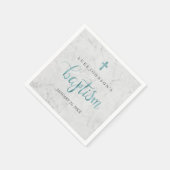 Papier Serviette de baptême en marbre bleu moderne (Coin)