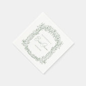 Papier Serviette de cocktail en toile vert sauge (Coin)