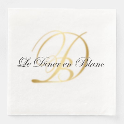 Papier Serviette de dîner monogramme pour Diner en Blanc (Devant)