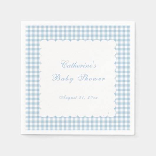 Papier Serviette de douche pour bébé classique en Gingham (Devant)