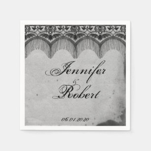 Papier Serviette de mariage élégante en dentelle gothique