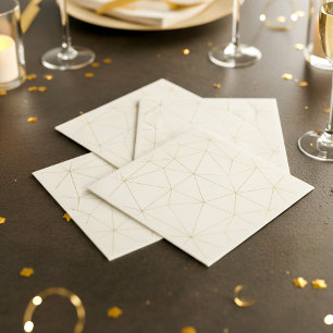 Papier Serviette géométrique en or moderne
