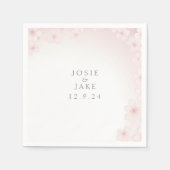 Papier Serviette mariage en fleur de cerisier rose doux (Devant)