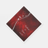 Papier Serviette Mariage rouge foncé en feuille d'argent (Coin)